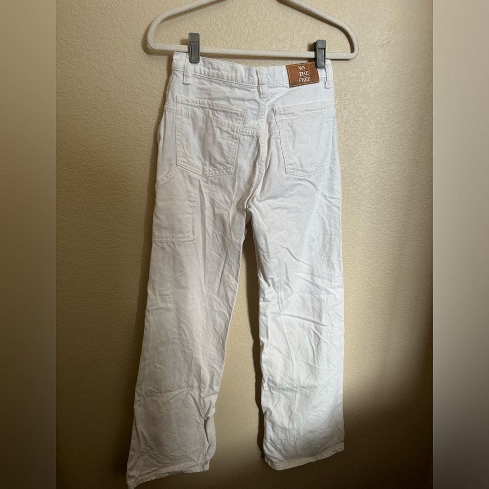 Free People We The Free Tinsley Baggy‎ High Rise Jean Size 26 in Optic White - Picture 8 of 11